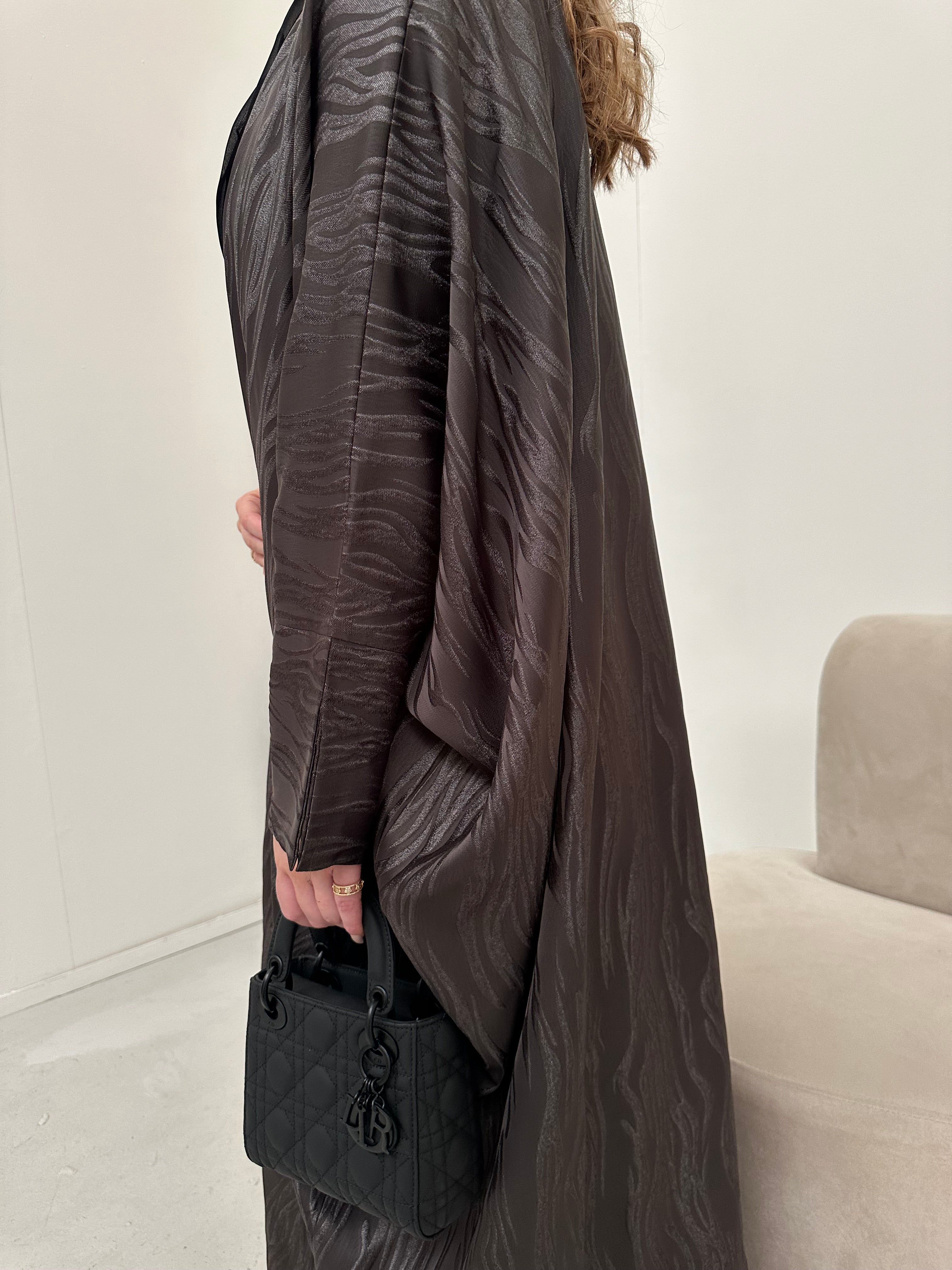 Luxurious Brown Open Abaya
