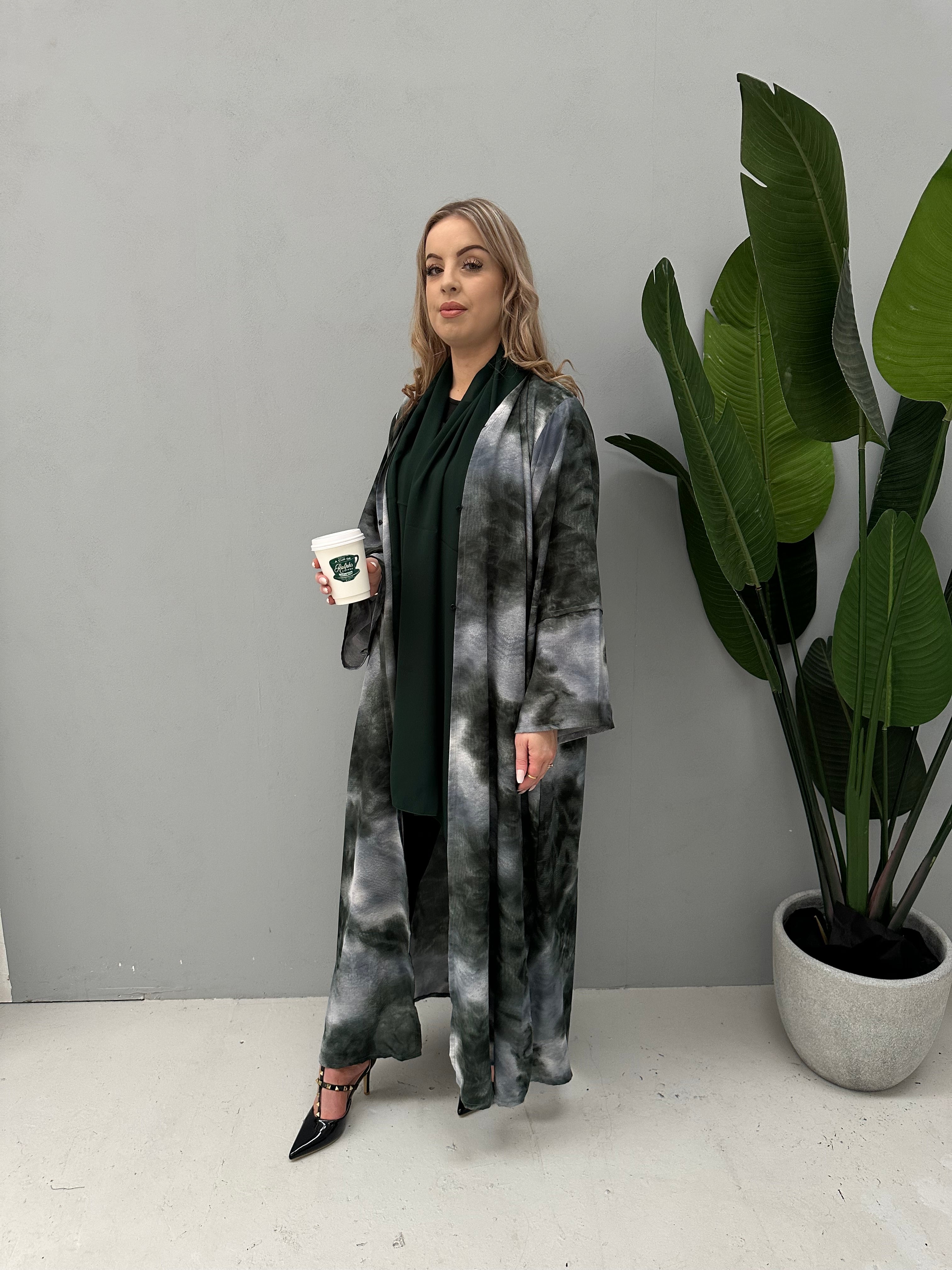 Green Print Abaya