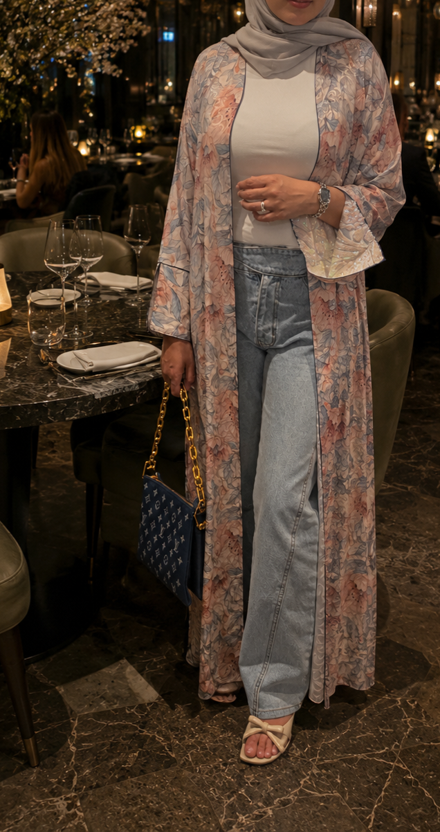 Blue Rose Abaya