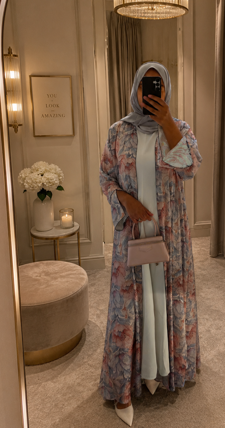 Blue Rose Abaya