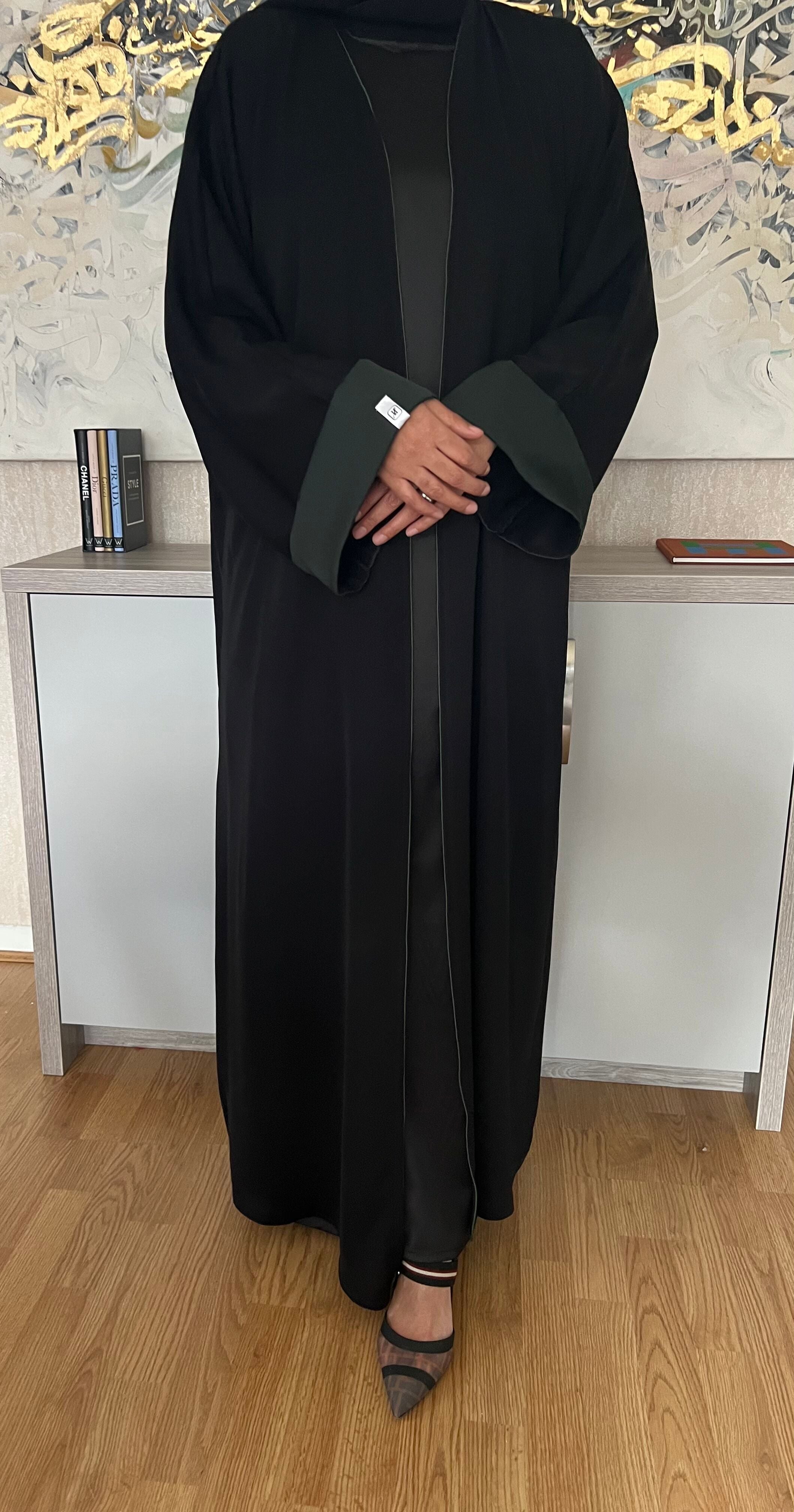 Rich green open abaya