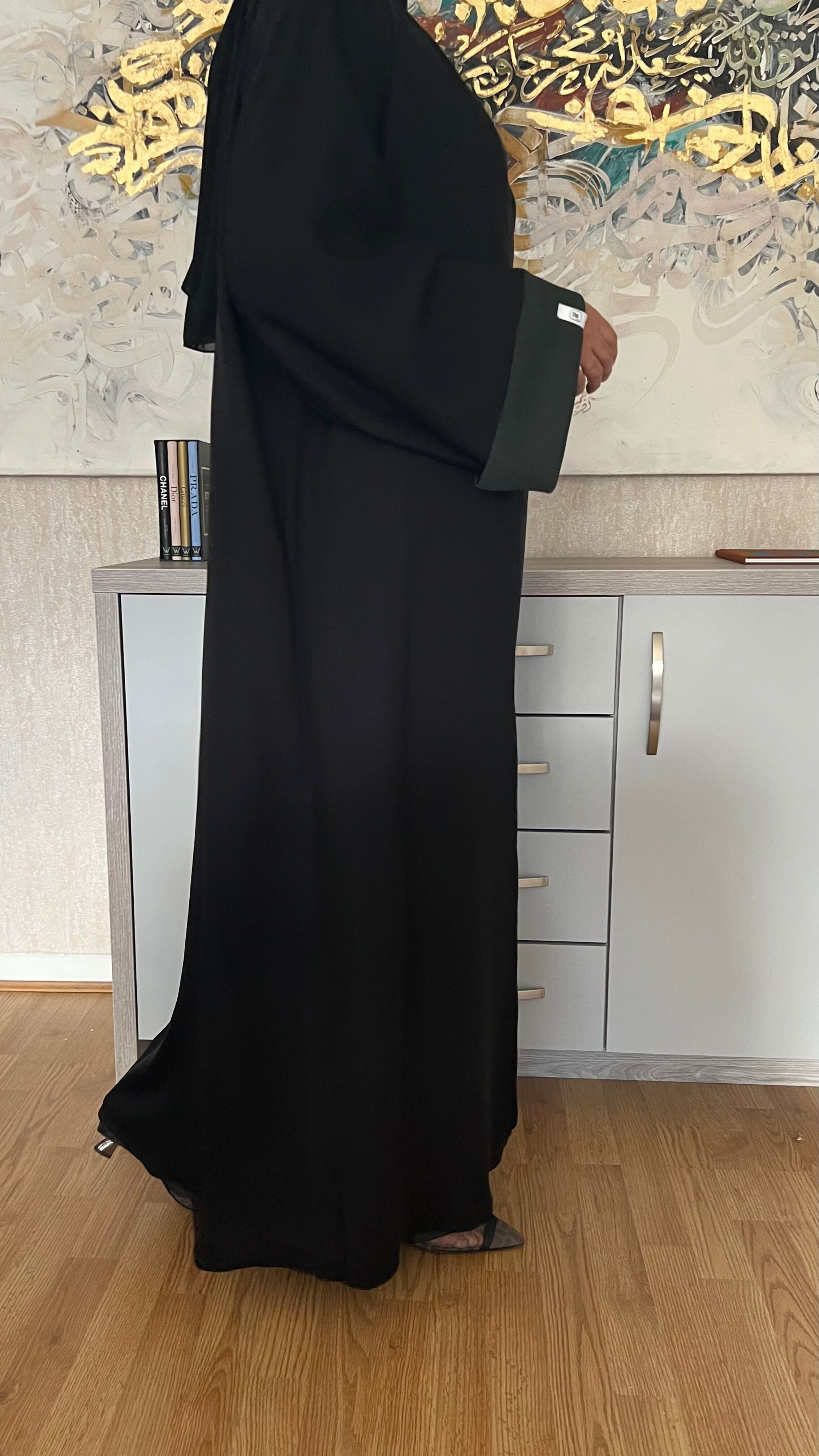 Rich green open abaya
