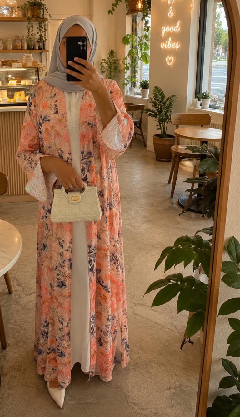 Peach Pie Abaya